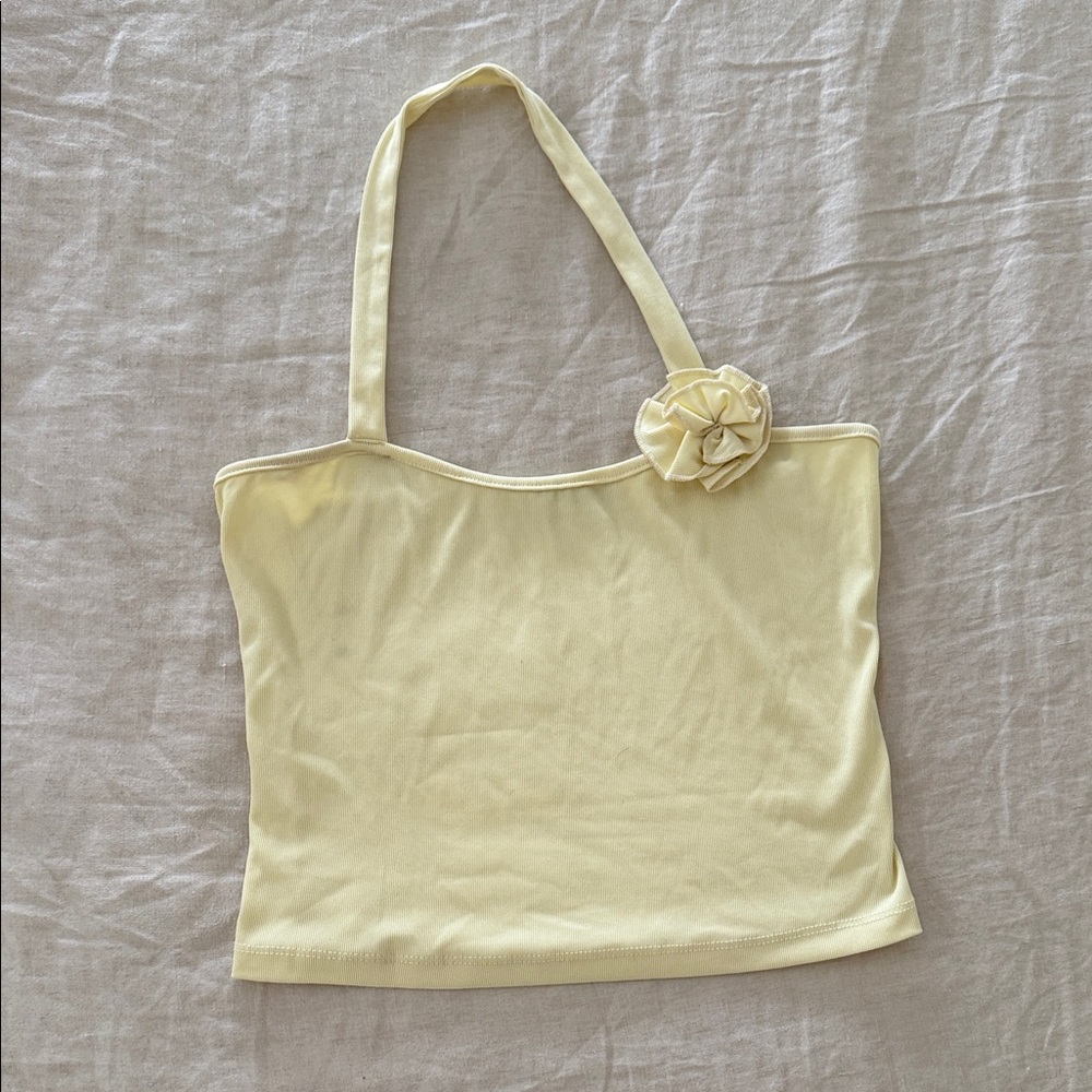 Princess Polly Pale Yellow Rosette Cami Tank Top